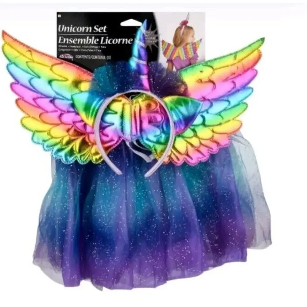 Unicorn Set TUTU, WINGS, UNICIRN HEADBAND new Happy Halloween